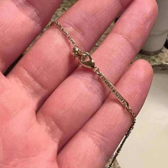 Black and Gold Peace Sign Kendra Scott Necklace - Picture 7 of 11